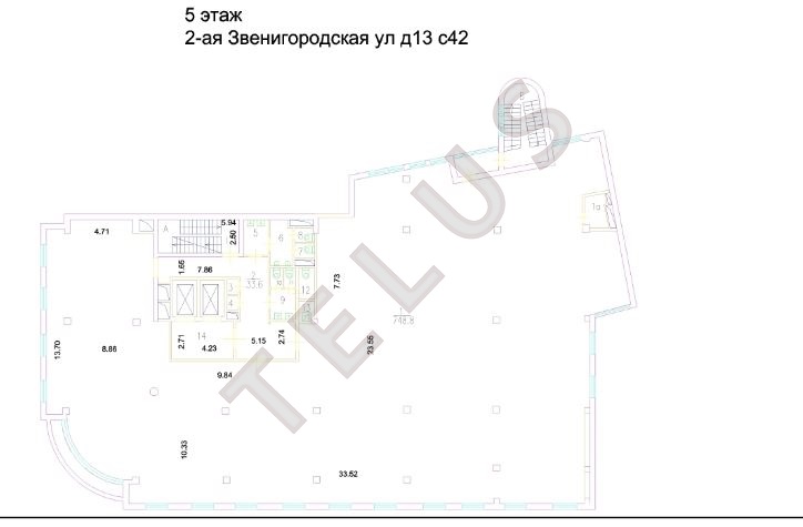 Продается торговое помещение 7618 м², Москва, ул. Звенигородская 2-я, 13 с.42, ID объекта 6598 - [14]