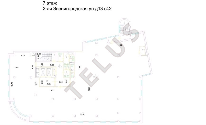 Продается торговое помещение 7618 м², Москва, ул. Звенигородская 2-я, 13 с.42, ID объекта 6598 - 16