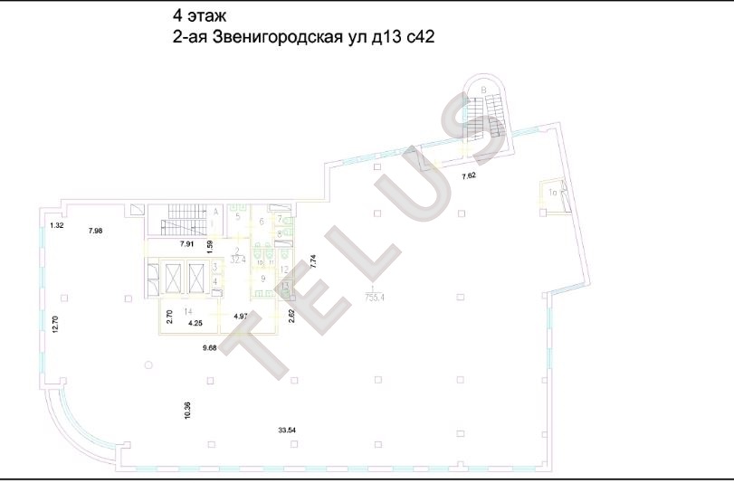 Продается торговое помещение 7618 м², Москва, ул. Звенигородская 2-я, 13 с.42, ID объекта 6598 - [13]
