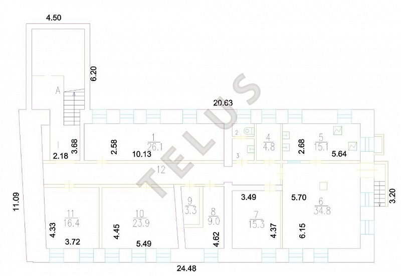 Продается торговое помещение 1216.90 м², Москва, ул. Гиляровского, 10с1, ID объекта 7799 - 14