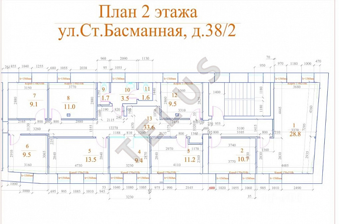   ул. Старая Басманная ул., 38/2С1, 38/2с1.Офисные помещения, ID объекта 8476 - 7