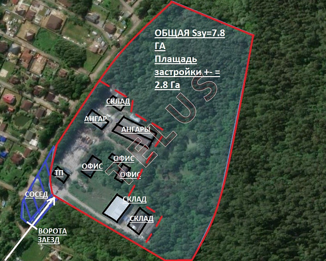 Склад 4000 м и Участок 8ГА, ID объекта 7895 - 6