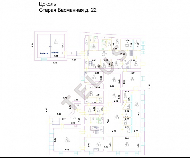 Продается торговое помещение 1082.70 м², Москва, ул. Старая Басманная, 22, ID объекта 7800 - 5