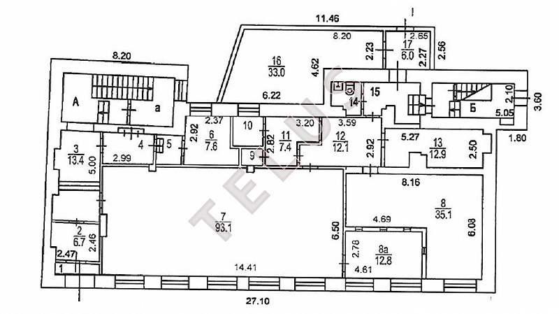 Продается торговое помещение 1317 м², Москва, ул. 6-й Монетчиковский, 8 стр.1, ID объекта 7859 - 11